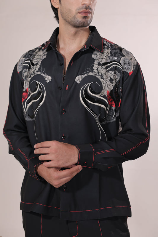 Black japenese cord set